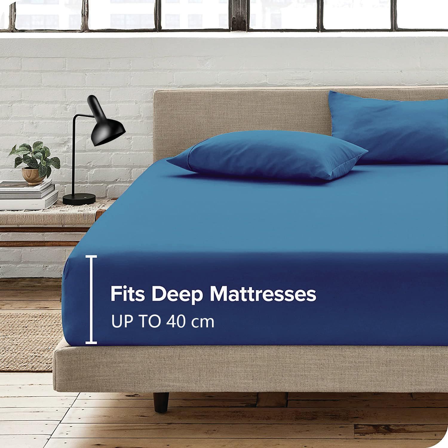 Hotel Quality Fitted Sheet - 1 Piece Fitted Sheet -Breathable Bedding - Wrinkle, Fade, Stain Resistant- 16inch/40cm Deep Pocket Fitted Bed Sheet-Wrinkle and — image 2