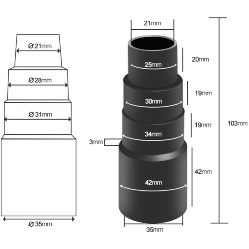 6 pcs Vacuum Hose Adapters, Vacuum Hose End Connector Adapters For Universal Shop Vacuums — image 2
