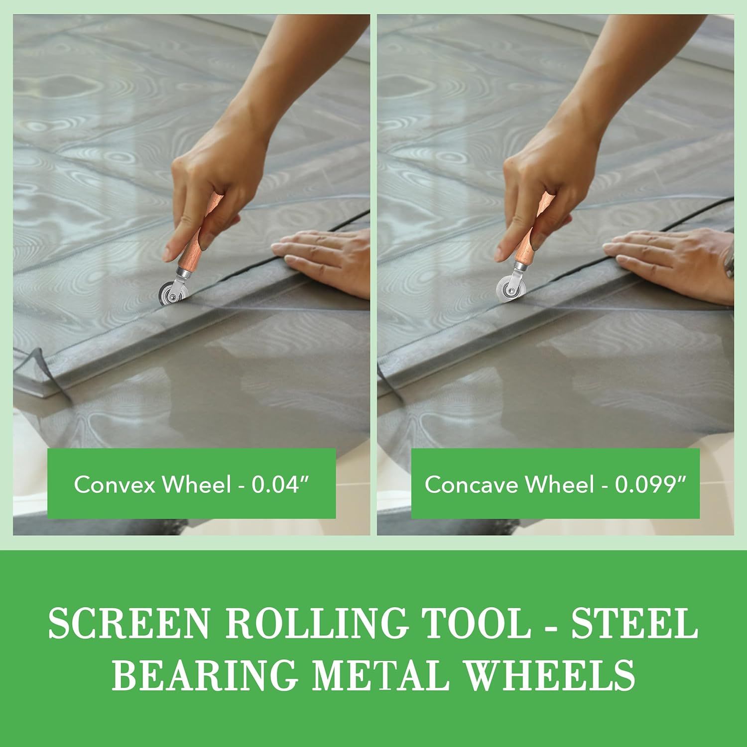 Screen Roller Tool - Rolling Tool for Installing Door & Window Screens & Repair - Rolling Tool - Double Ended Hand Spline Roller β image 2