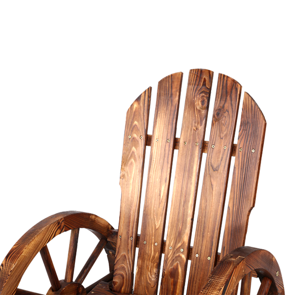 Gardeon Wagon Wheels Rocking Chair - Brown — image 6