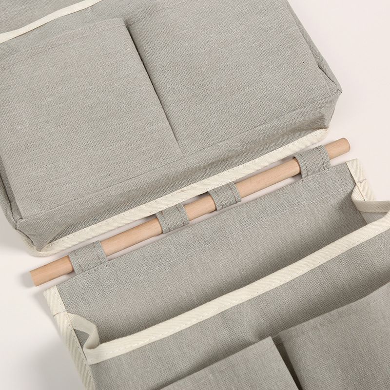 2Pcs Over Door Hanging Storage Bags Wall Mount Hangable Organizer, Waterproof Linen Cotton Fabric Living Room Bedroom Bathroom — image 4