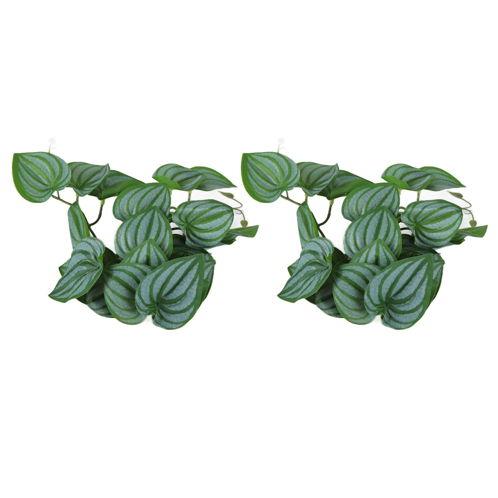 2PCS Artificial Water Plant Simulation Vine Lifelike Plastic Leaves Decoration with Suction Cup for Fish TankWatermelon Leaves — image 3