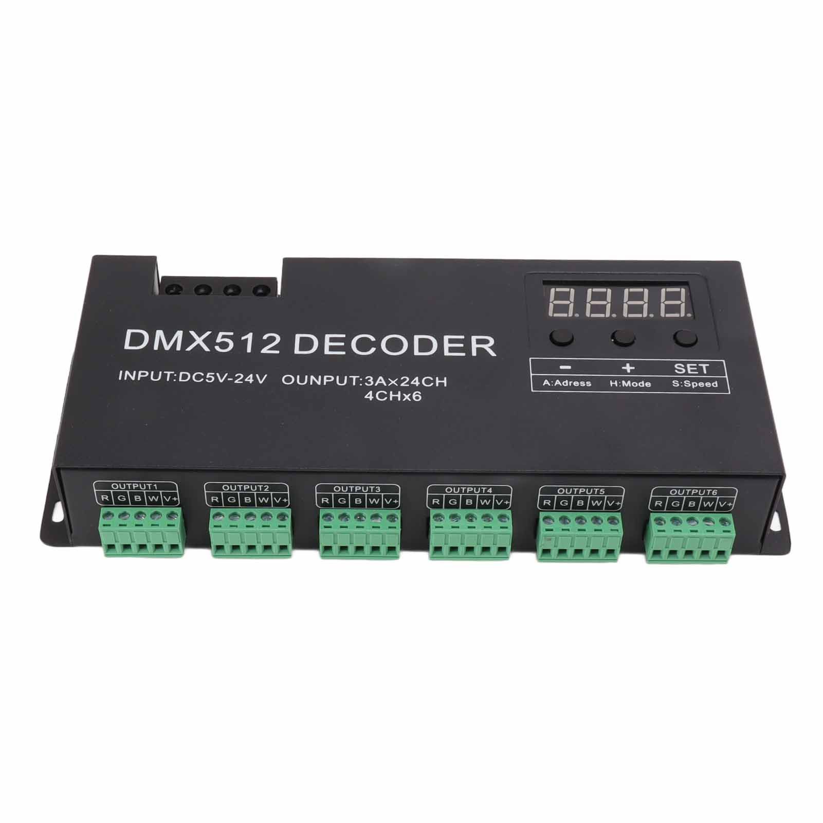 24 Channel DMX Decoder Digital Display RGBW DMX512 Dimming Driver LED Controller for Stage Bar DC5V‑24V — image 2
