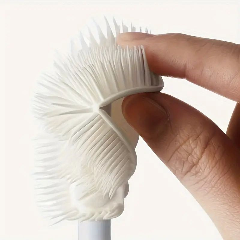 Household Long Handle Soft Cup Brush with Foldable Head - 360掳 Full Coverage Cleaning Brush for Kitchen Bottles and Cups, Portable Reusable Grip Manual Tool — image 2