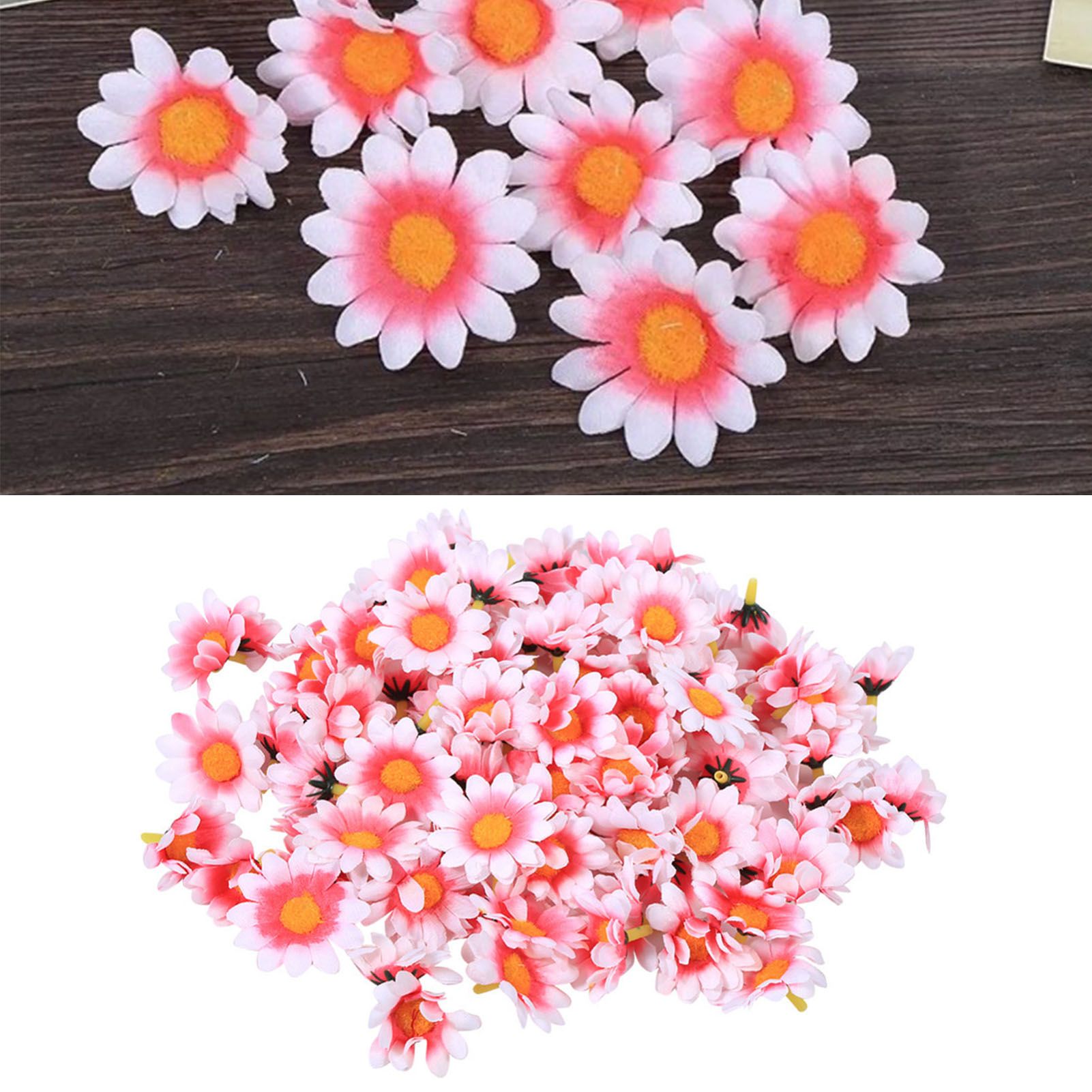 100pcs Artificial Little Daisy Lovely DIY Handcraft Silk Little Daisy for Offices Weddings Pink White — image 5