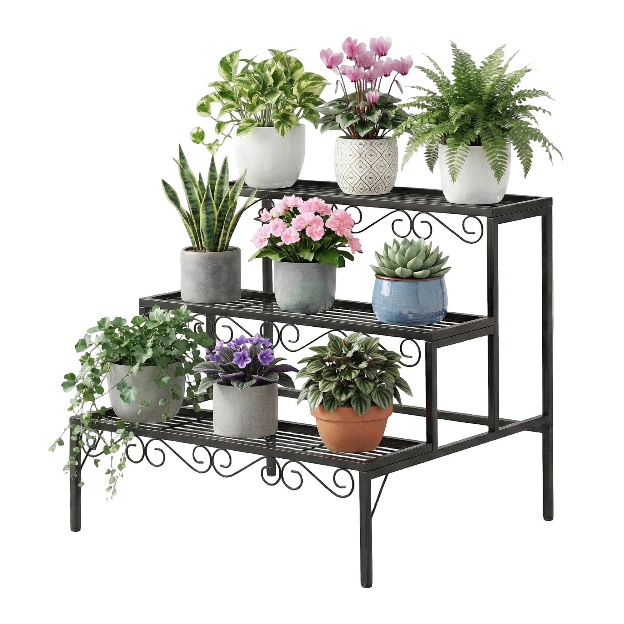 Artiss Plant Stand 3 Tier Metal Corner Plant Shelf Multiple Flower Holder Rack โ image 2