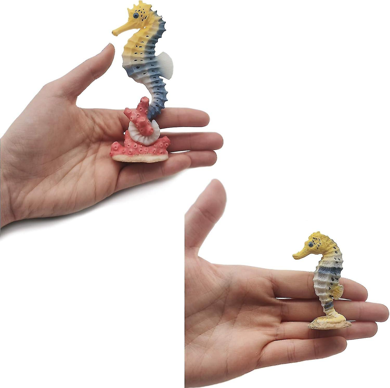 Seahorse Statue Ornament Compatible with Aquarium Decor Resin 2 Pieces — image 3
