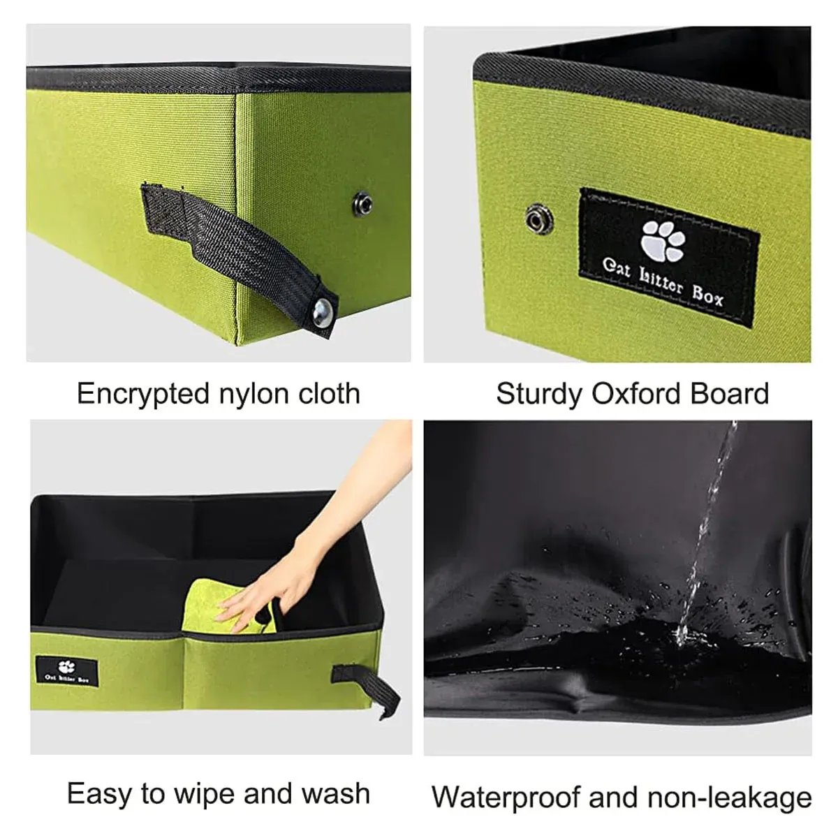Portable Cat Litter Box Foldable Green Travel Toilet for Car Outdoor Pet Use โ image 6
