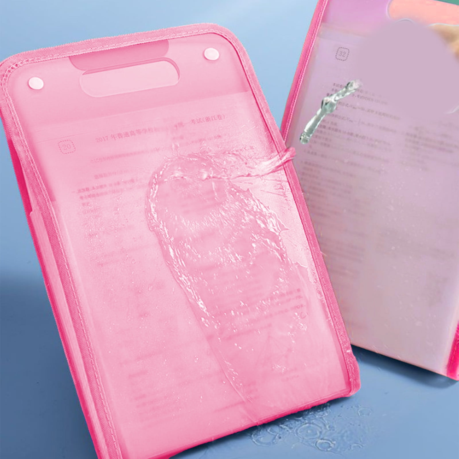 13 Pocket Expanding File Organiser, Portable Vertical A4 Document Folder with Carry Handle and Labels for School, Pink — image 5