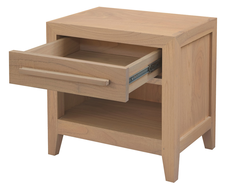 Dion 1-Drawer Solid Mindi Bedside Table (Natural) โ image 3