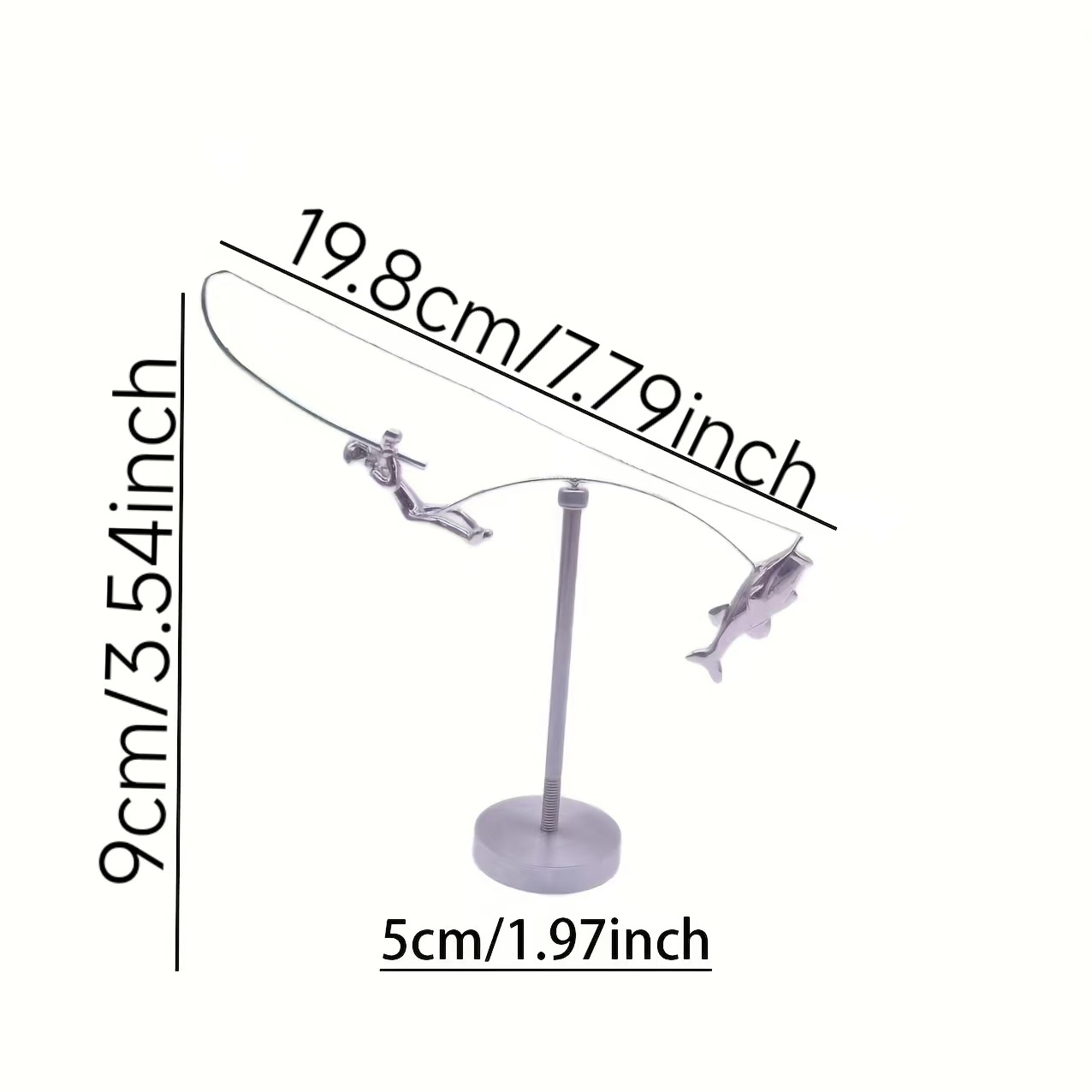 The Balancing Fisherman Sculpture - Kinetic Desk Art Decor, Office Zen Toy, Gift for Dad — image 3