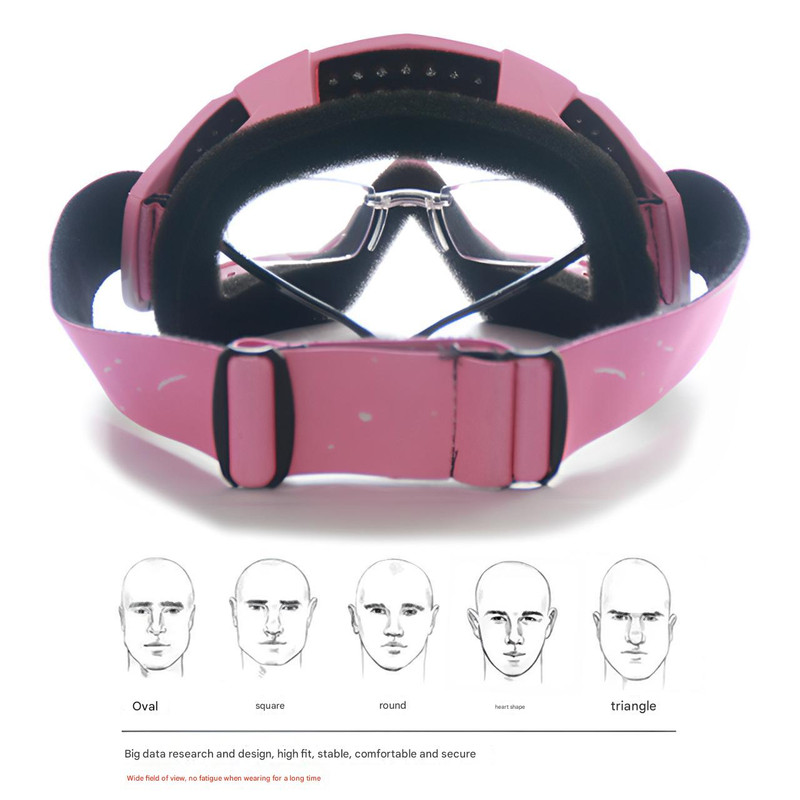 Progressive Pink + Colorful Lenses Outdoor Protective Motorcycle Goggles - Windproof, Dustproof, Skiing, and Cycling Eyewear - Lightweight Anti-Fog Design for โ image 4