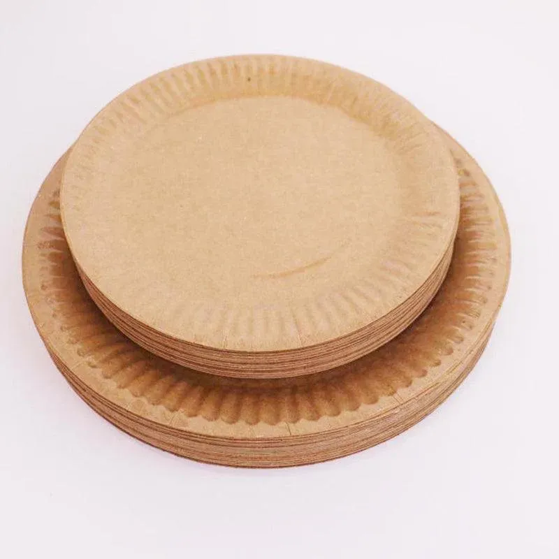 Disposable Brown Paper Plates Dinner Dessert Party Plate Bulk Buyau โ image 4