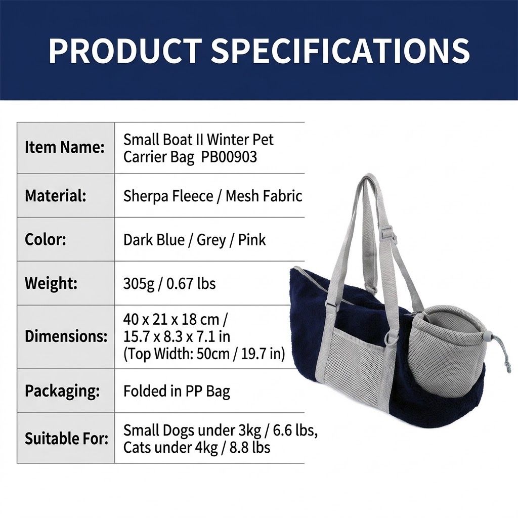 Cozy Winter Pet Carrier for Small Dogs and Cats — Warm Fleece-Lined Travel Bag with Breathable Mesh, Adjustable Shoulder Strap, and Foldable Design for Easy — image 3