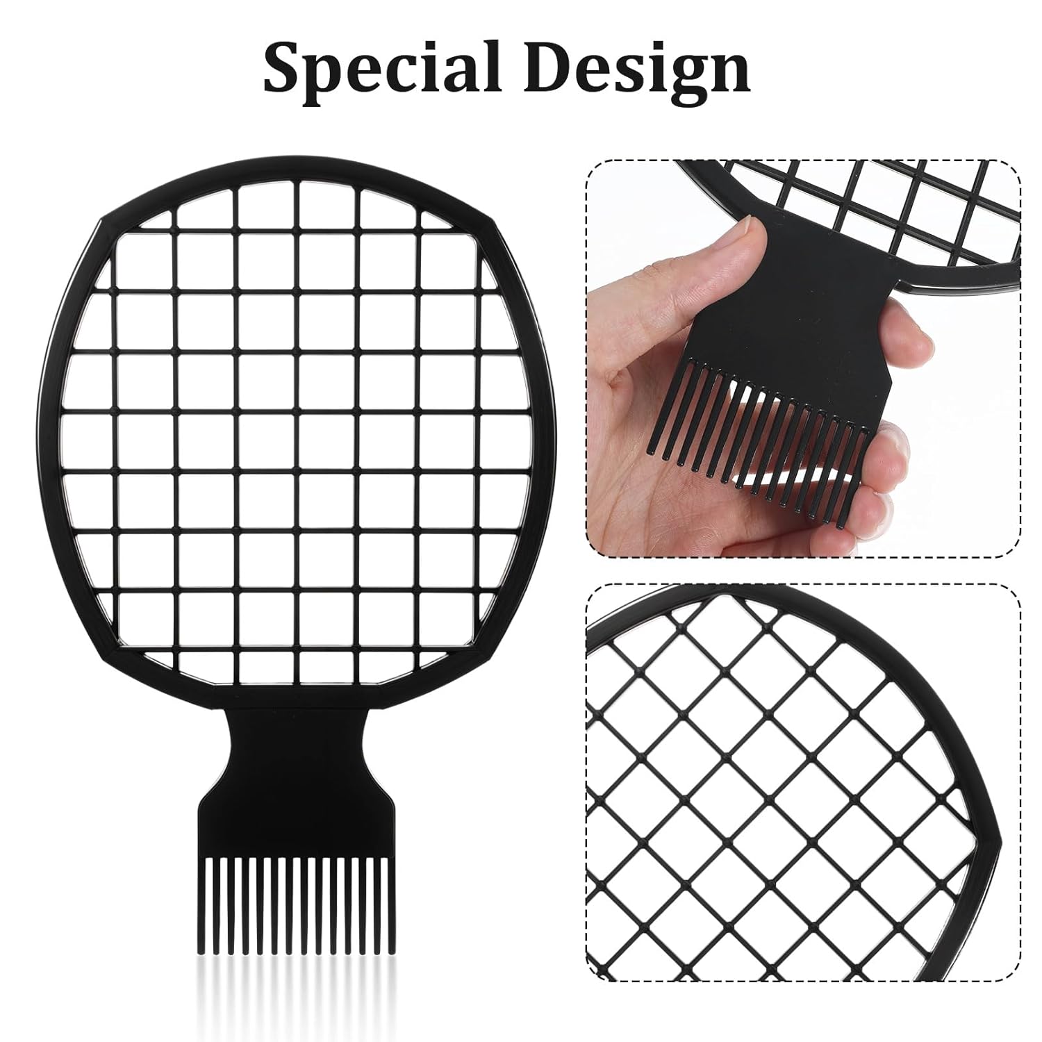 Xindojuz 2 PCS Twist Comb, Sponge Brush for Hair, 2 In 1 Afro Hair Pick Comb Set for Black Men and Women Curls, Dual-sided Design, ABS Material Hairpicks for โ image 5