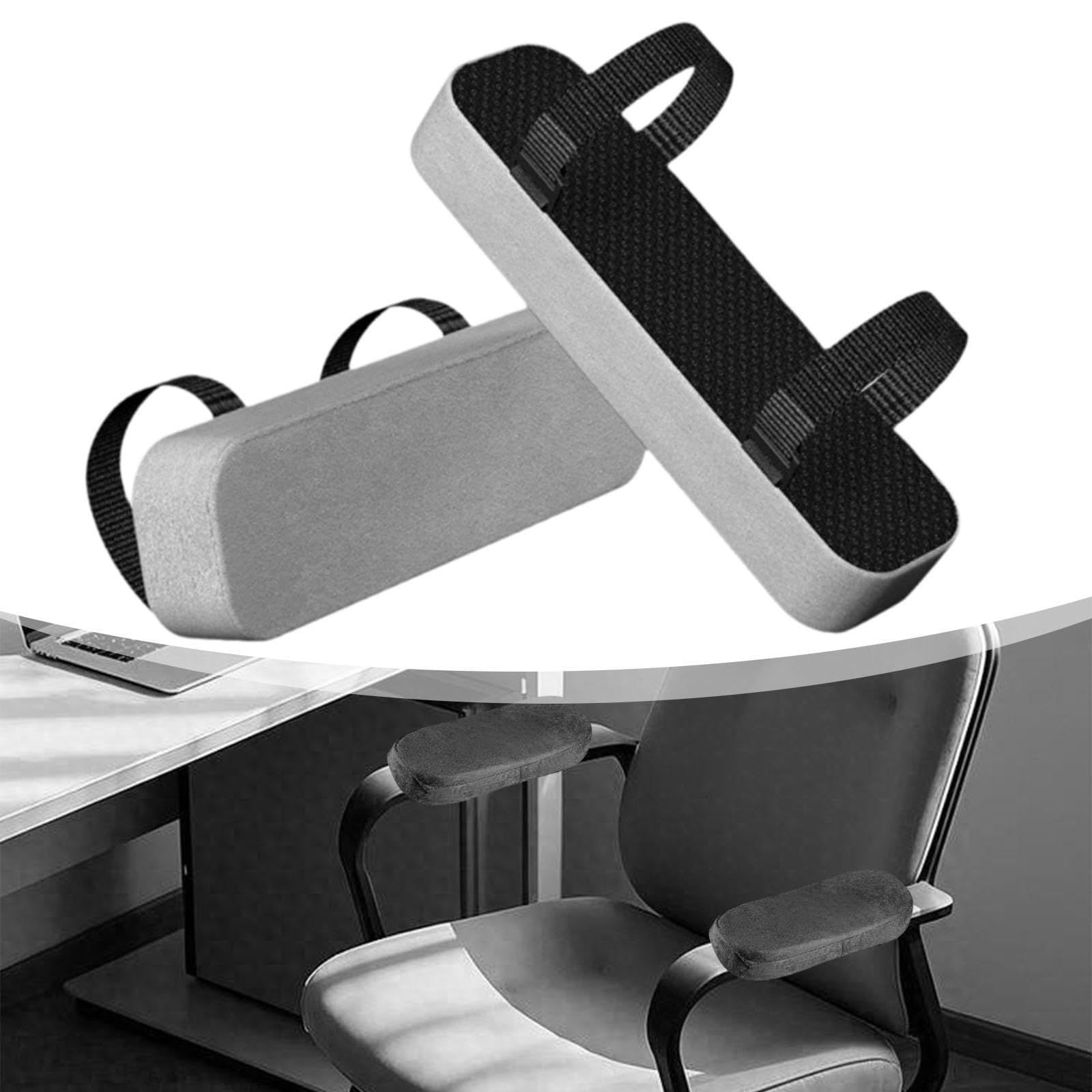 Chair Armrest Pads (2 Pack),Office Chair Arm Rest Covers Comfy Computer Gaming Elbow Cushion Removable Washable Elbow Support Forearm Pressure Relief, Gray — image 3