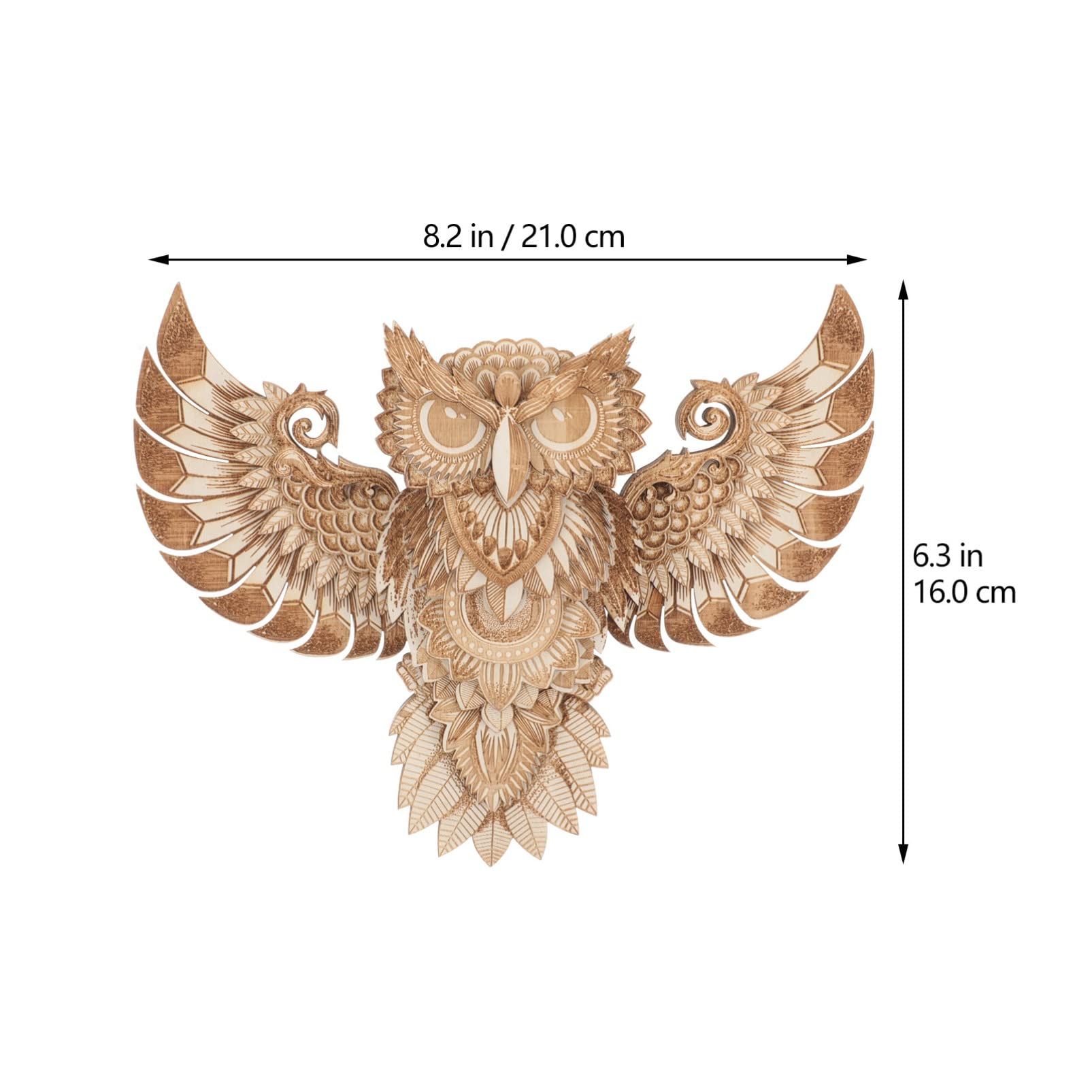 Wood Owl Wall Decor Hand Carved Wood Owl Decor Rustic Owl Statue Wall Plaque Hanging Home Decor Accent Art Unique Sculpture Decoration — image 5