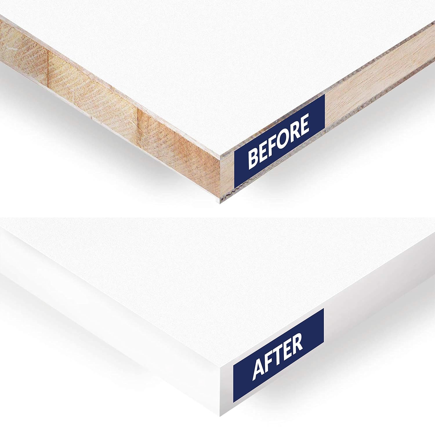White PVC 3/4 inch x 25 ft Edge Banding Tape Peel Stick Adhesive Edging Veneer Trim Flexible Vinyl Strip Molding MDF Wood Cabinet Laminate Shelf Furniture — image 6