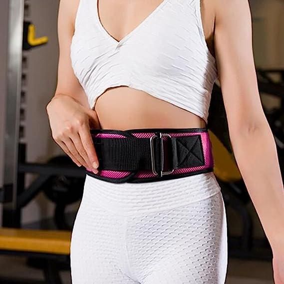 Weightlifting Belt for Men and Women Pink Adjustable Gym Training Powerlifting Back Support Belt Pink S โ image 3