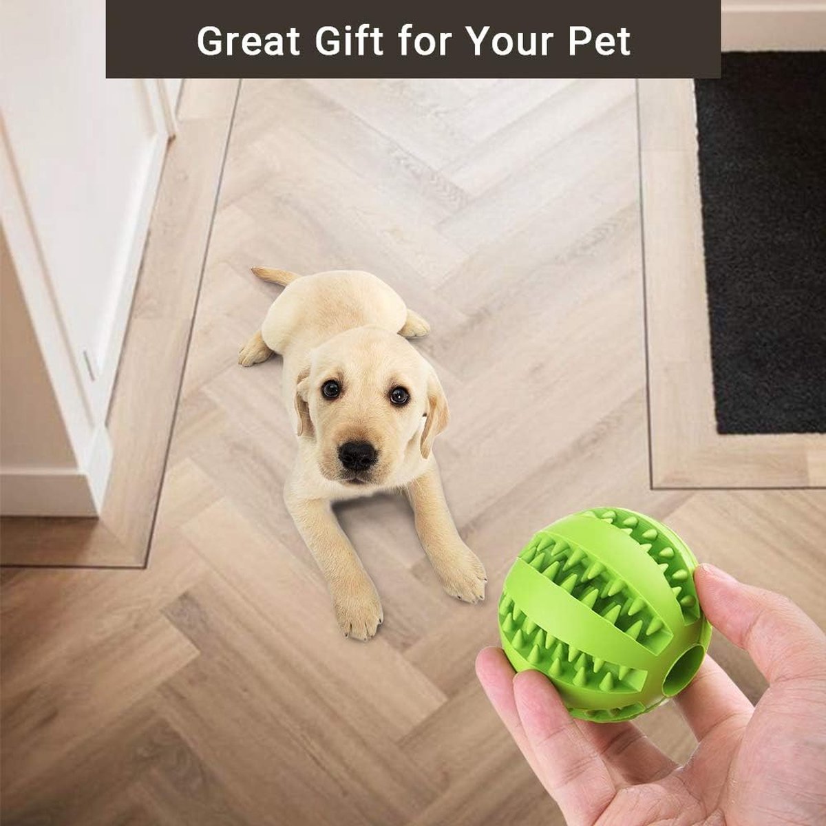 Dog Ball 5 Cm - 2 Pieces - Dog Toys - Dog Snack Ball - Dog Toys - Dog Chew Toy - Dog Toys - Dog Intelligence Toys - Green+Blue — image 4