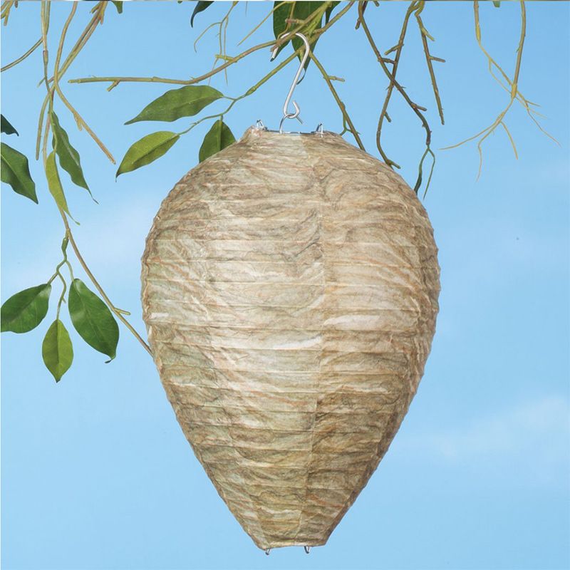 Paper Wasp Nest Decoys Hanging Wasp Deterrent Wasp Nest Decoy for Hornets Yellow Jackets 22 × 28CM — image 3