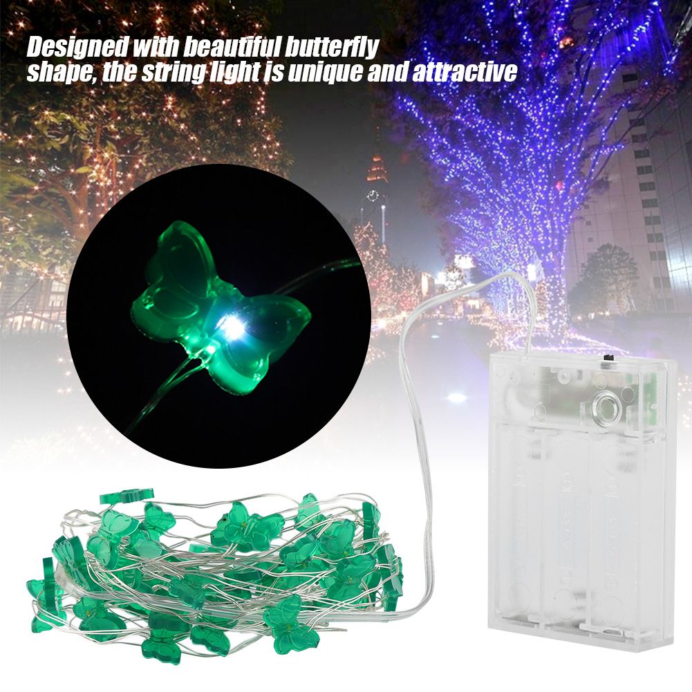 Battery Powered Butterfly Type 50LED String Light Wedding Party Garden Hanging Decor White โ image 3
