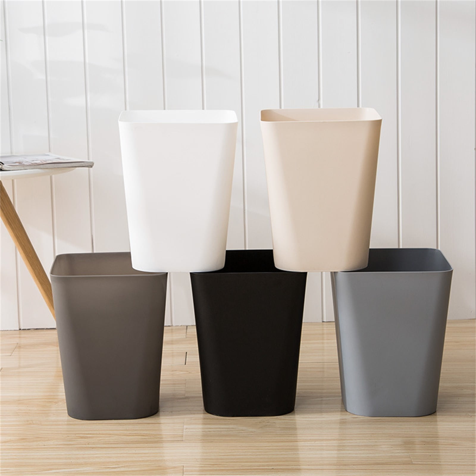 1.6 Gallon Small Trash Can, Heavy Duty Bathroom Wastebasket, Plastic Garbage Can for Kitchen Office Bathroom (White/1 Pcs) 7.48x9.13 7.48" x 9.13" Black β image 3