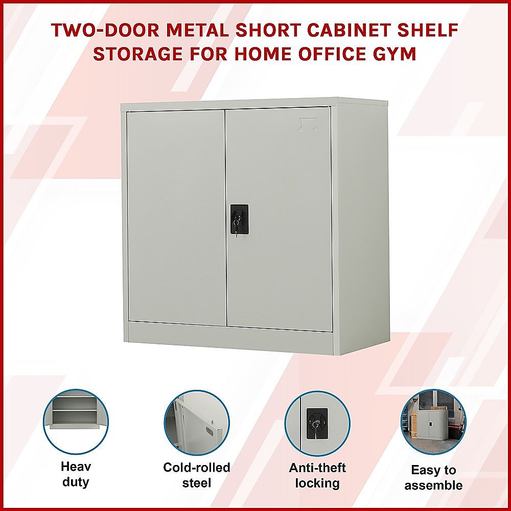 Two-Door Metal Locker – Grey without Legs — image 5