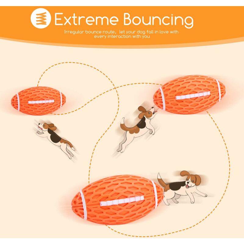 Indestructible Natural Rubber Rugby Dog Ball — image 2