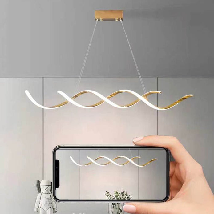 150cm Modern Minimalist Titanium Gold Pendant Light Adjustable LED Chandelier โ image 5