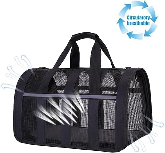 1 Pack Foldable Pet Carrier Bag for Cats and Dogs, Soft Breathable Travel Bag, Black, M — image 3