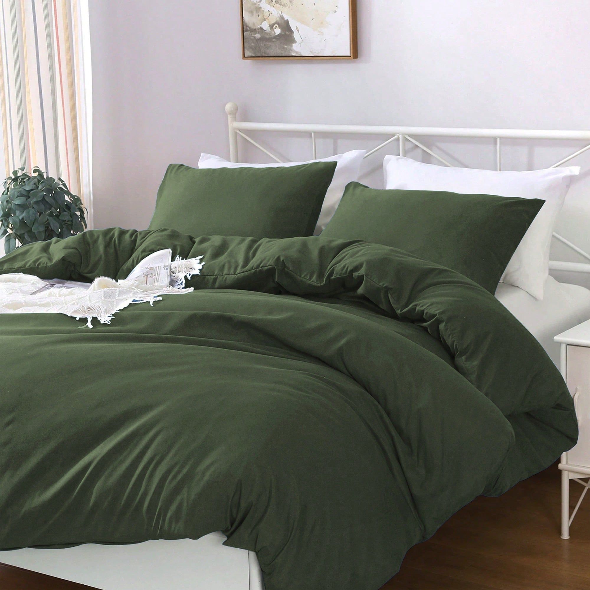 Hotel Soft Microfiber Duvet Cover Set-2000TC Quilt Cover Set & Pillowcases -1 Donna Cover Zipper Closure & 1 x Pillowcases-Breathable Bedding - Wrinkle, Fade — image 2