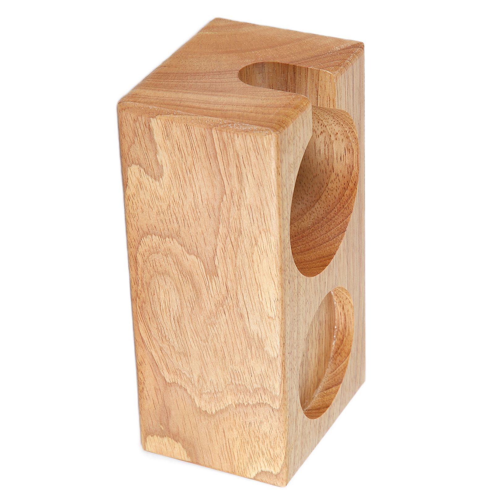 2‑Hole Wooden Tamper Base Natural Wood Color External Durable Tamping Station Handle Stand for Coffee Shop Home — image 6