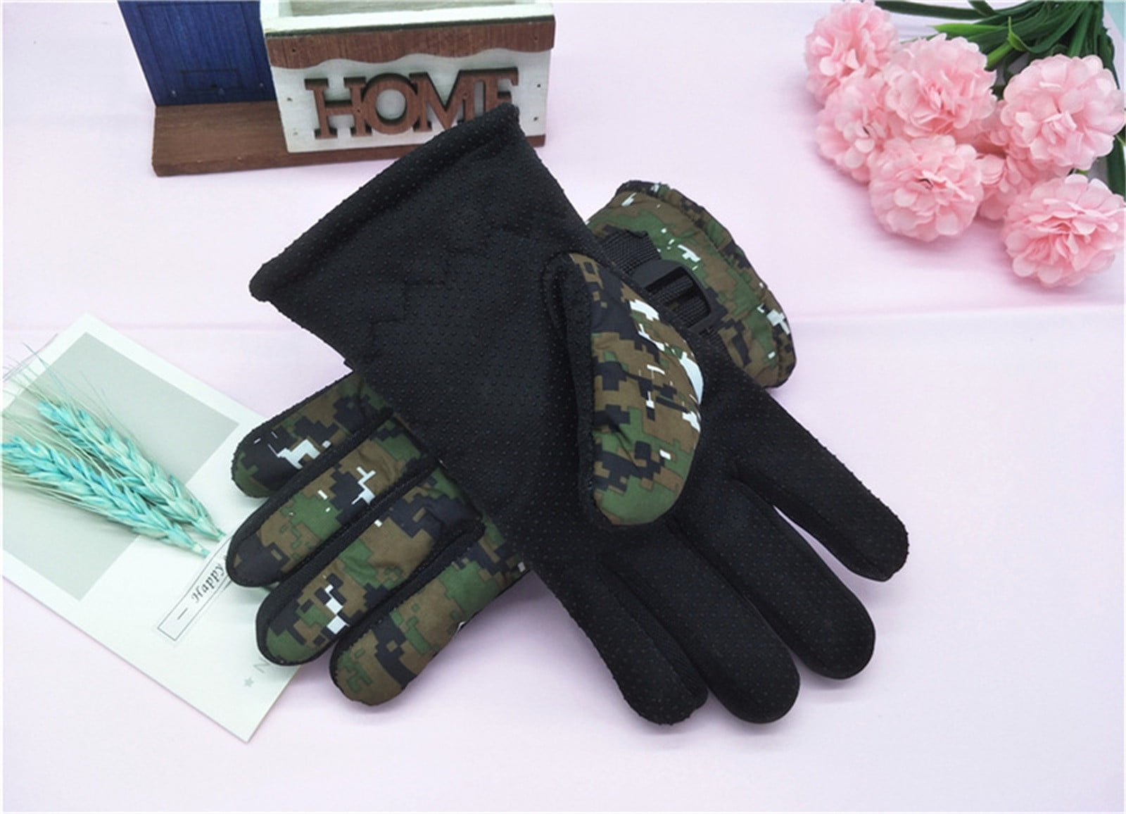 TAIAOJING Kids Winter Snow Ski Gloves Kids Winter Warm Windproof Cold Weather Outdoor Sports Gloves For Boys Girls Snow Gloves Ski Gloves One Size Blue โ image 3