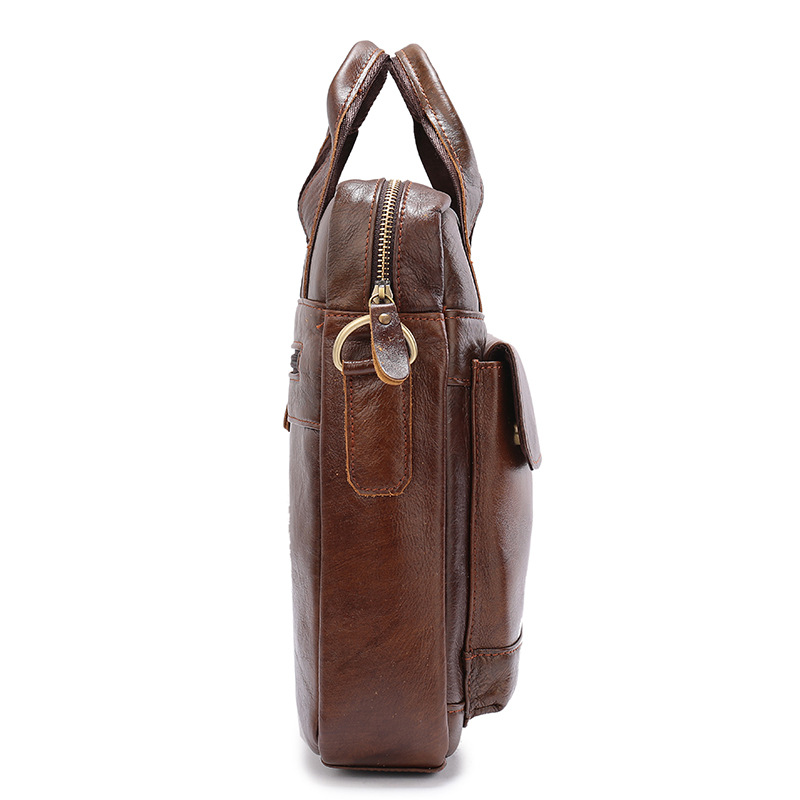 Brown Men's Genuine Leather Shoulder Bag - Vintage Business Briefcase โ image 4
