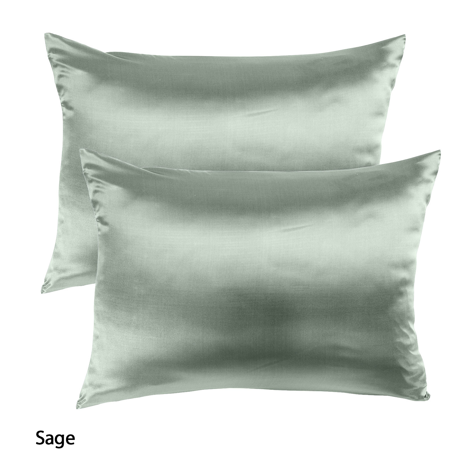 Royal Comfort Mulberry Soft Silk Hypoallergenic Pillowcase Twin Pack 51 × 76cm - Sage — image 2