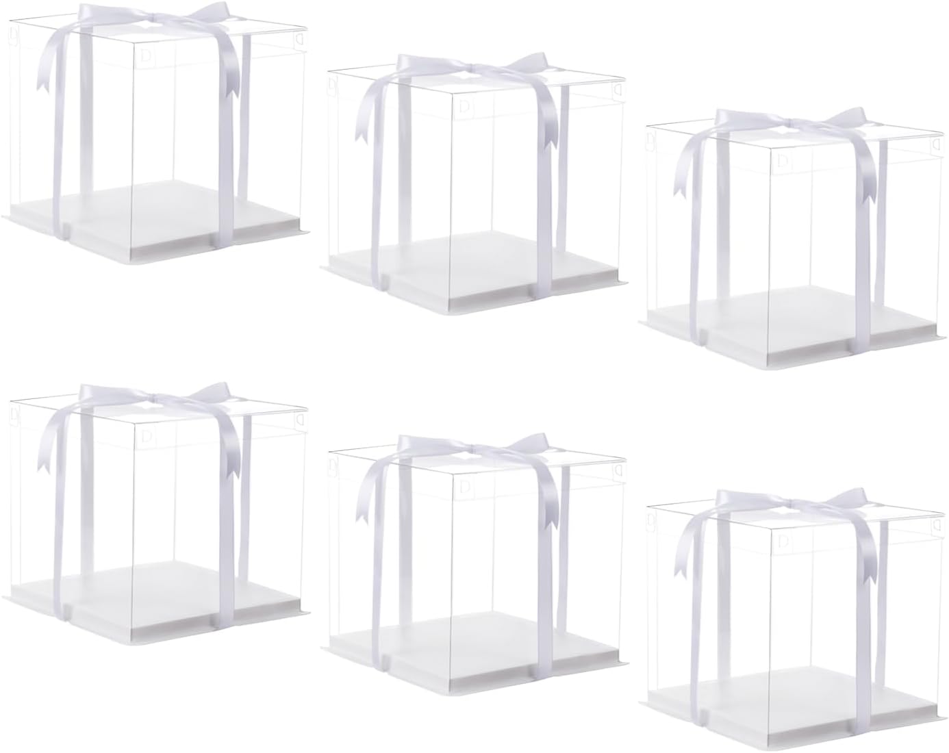 10 inch Clear cake Box, Large Transparent cake Box,tall cake boxes with Ribbon,10x10x9inch - Suitable for packing 8" or 10" cakes,Clear Gift Display Box for