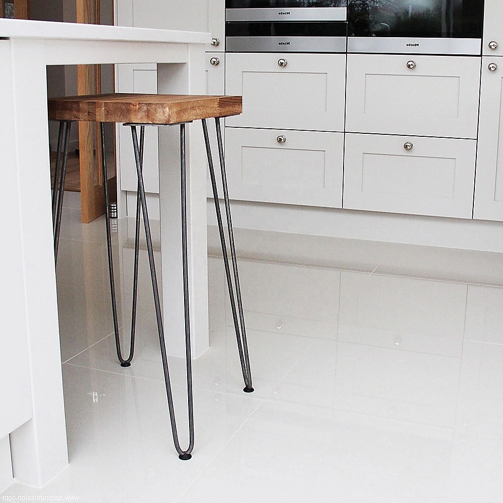 Set of 4 Industrial Retro Hairpin Table Legs 12mm Steel Bench Desk - 71cm Black — image 2