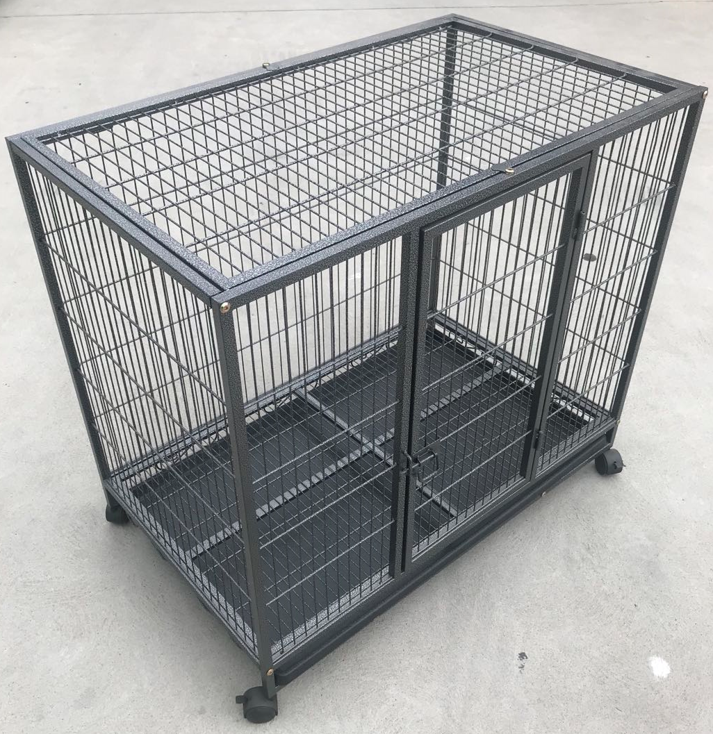 YES4PETS Medium Pet Dog Cat Bird Parrot Cage Metal Rabbit Crate Carrier Kennel Wheel & Tray — image 2