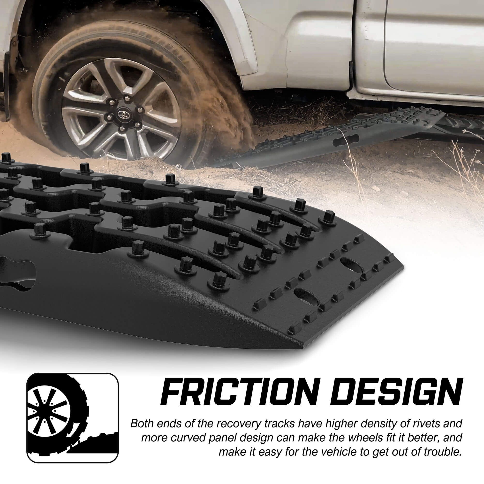 X-BULL Recovery tracks Boards 10T 2 Pairs Sand Mud Snow With Mounting Bolts pins Black — image 4