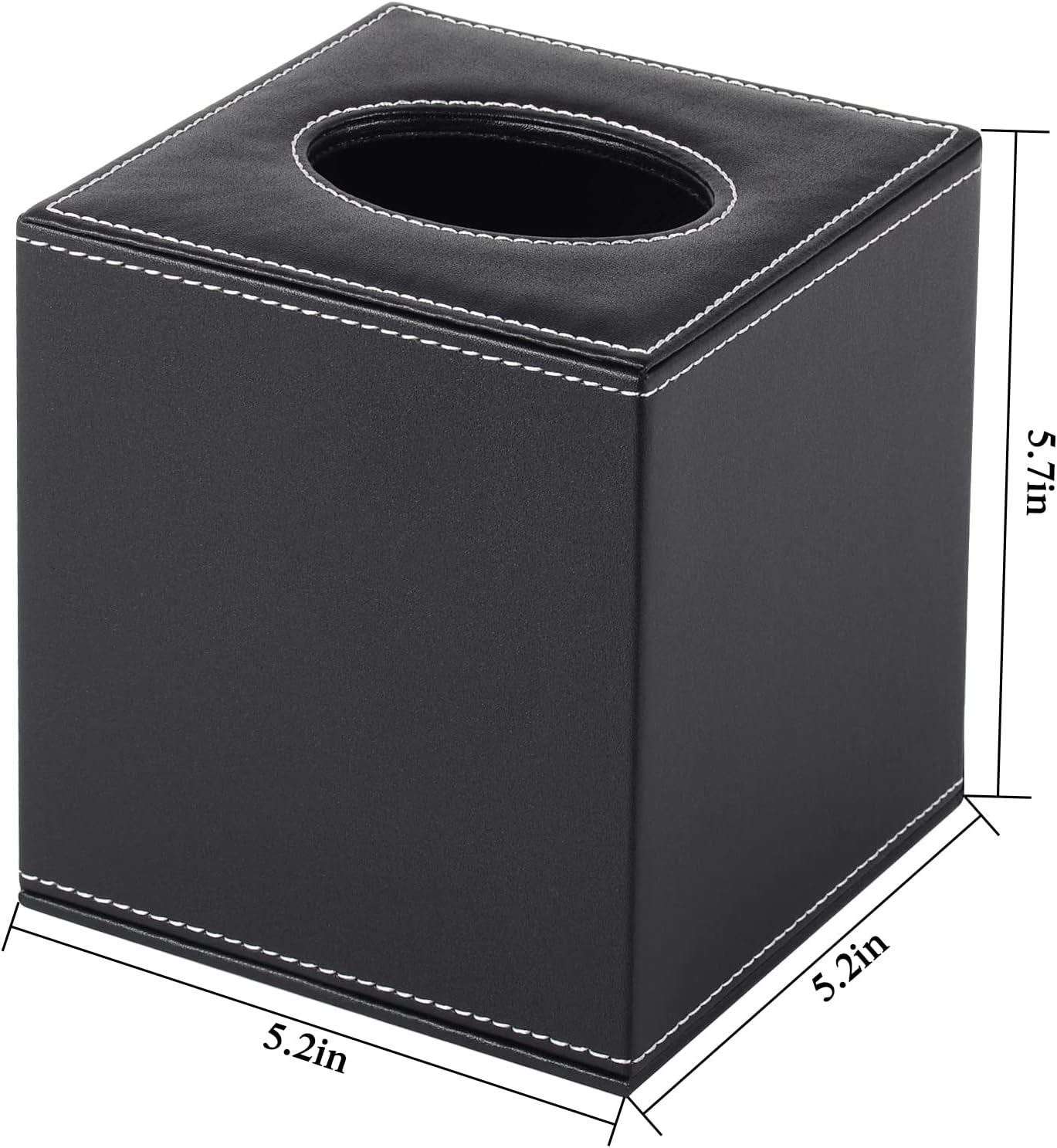 PU Leather Tissue Box Cover Square,Upgrade Large Size Napkin Holder Pumping Paper Case Dispenser,Facial Tissue Holder with Magnetic Bottom for Home Office Car — image 3