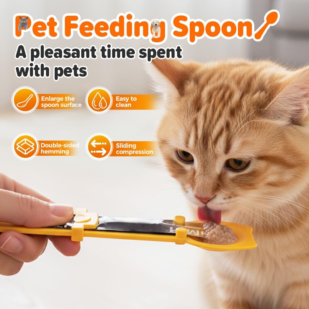 4 Pieces Silicone Pet Food Spoon and Can Scraper Set for Wet Food, Treats and Pouches, Easy-Use Feeding Tools for Cats and Dogs, Multicolor — image 3