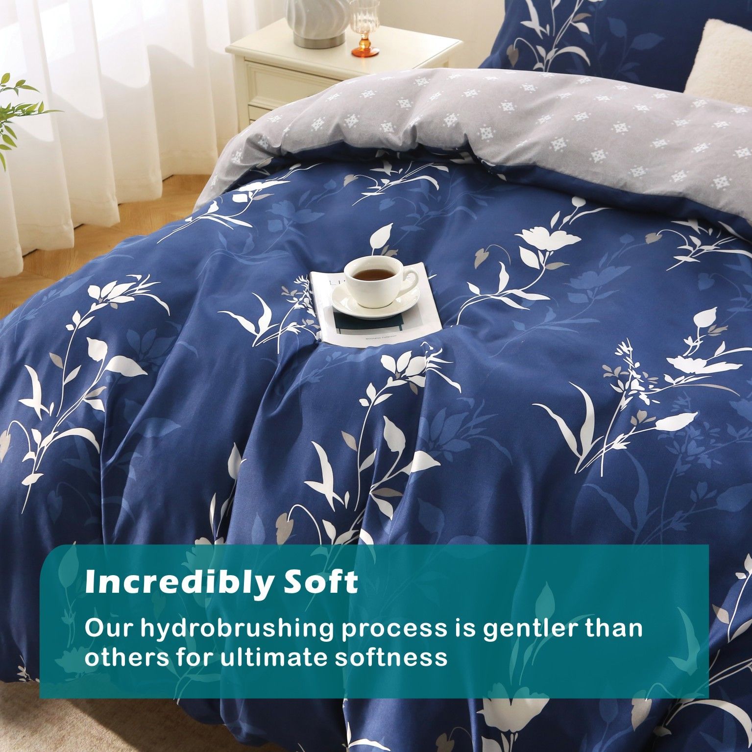 3 Piece Hotel Soft Microfiber Quilt Cover Set-2000TC Duvet/Donna Cover Set & Pillowcases -1 Quilt Cover Zipper Closure & 1 x Pillowcases-Breathable Bedding — image 4