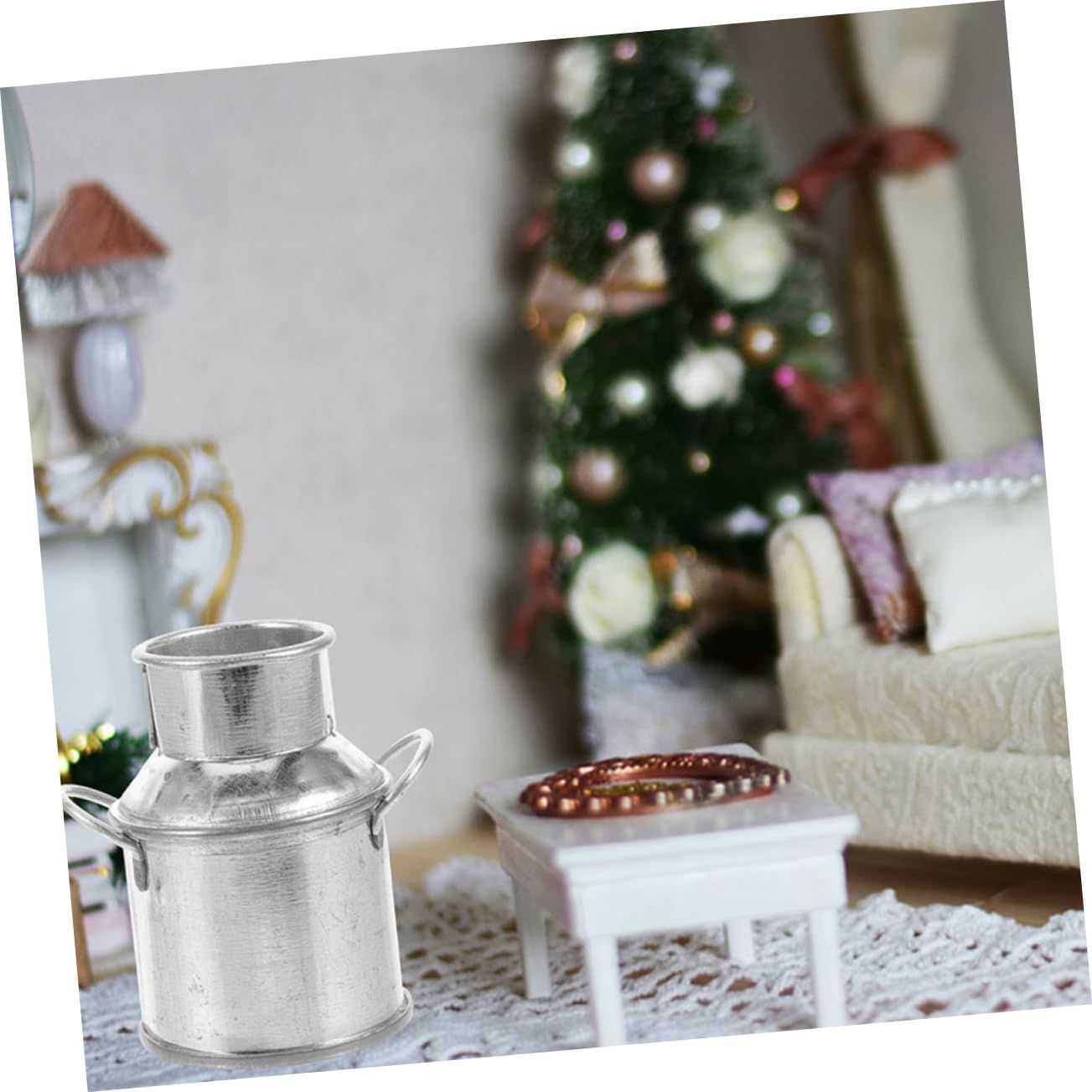 2pcs Doll House Tin Bucket Mini Doll House Decor Miniature Flowers Bucket Miniature Buckets Ornament Mini Milk Jug — image 5