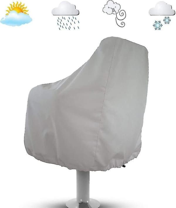 2 Pack Boat Captain Seat Covers, Waterproof 420D Oxford Fabric Pontoon Boat Helm Chair Protective Cover, UV Dust Weather Resistant Marine Pedestal Boat Chair โ image 4