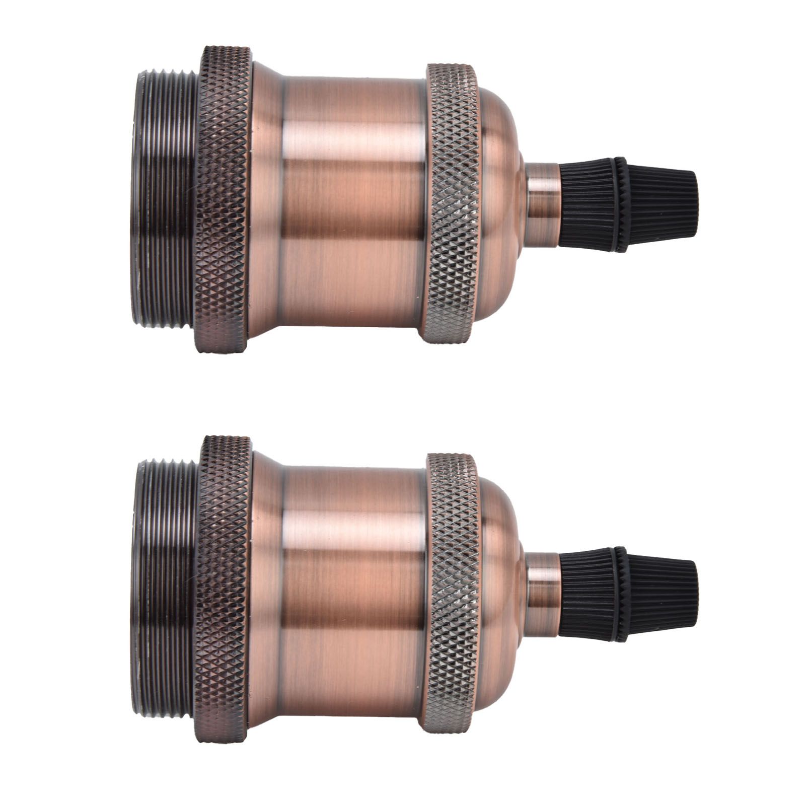 2PCS Vintage Lamp Socket Retro Aluminum Lamp Holder DIY Accessories for E26/27 Vintage BulbsRed Bronze โ image 6