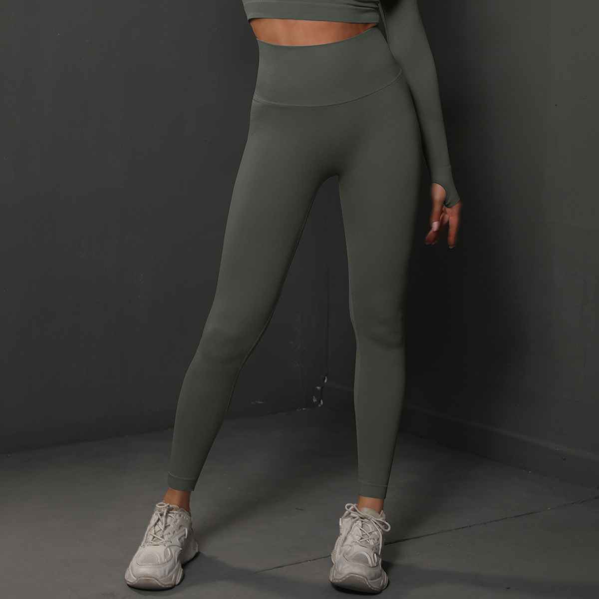 Size S Dark Grey Seamless High-Waisted Yoga Pants for Women - Lift Workout Leggings for Running, Gym, and Fitness โ image 2