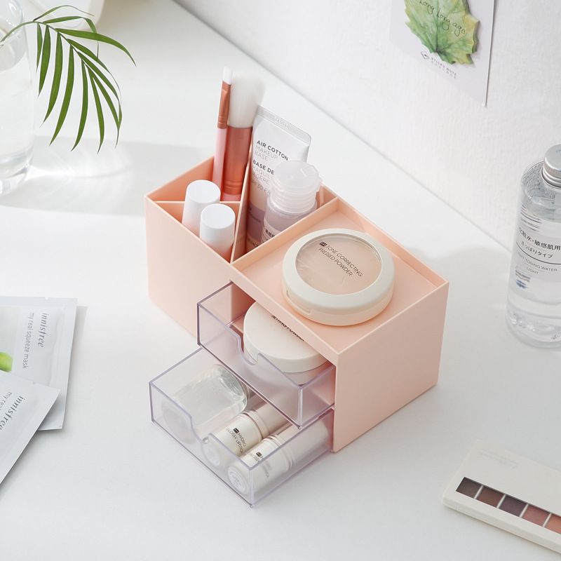 Transparent Grids Storage Case Drawer Design. Student Desk Stationery Storage Container. Storage Craft Cabinet for Jewelry(2pcs) — image 5