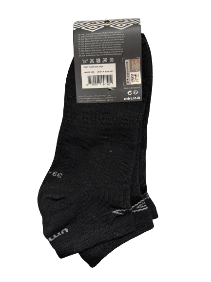 Umbro Mens Trainer Ankle Socks - Black - 1 Pack of 3 Pairs โ image 4