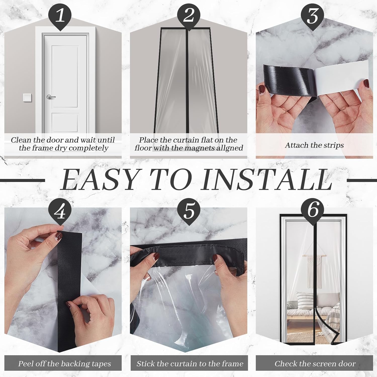 Amylove Zipper 60 x 102 Inch Dust Barrier Door Kit Construction Door Barrier 5 x 8.5 ft Reusable Plastic Curtain Cover Containment Standard Doorway Temporary โ image 3